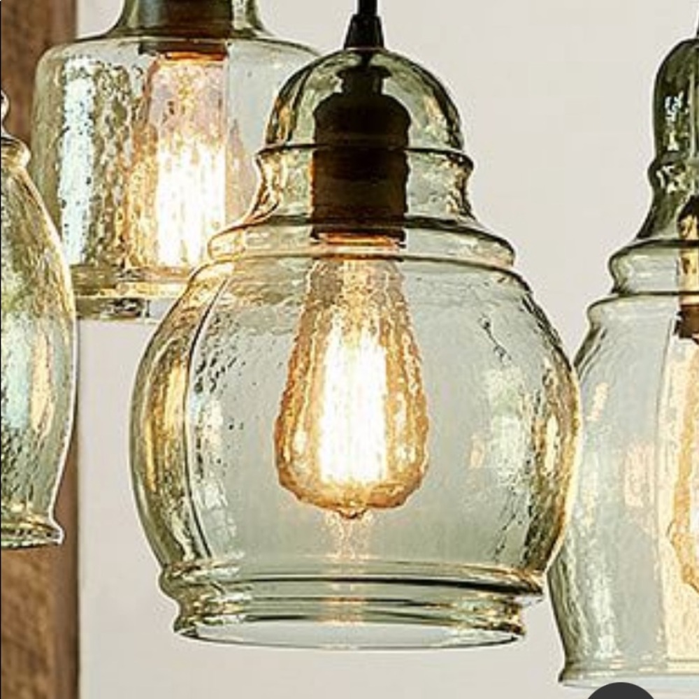 Pottery Barn hand blown Paxton pendant light